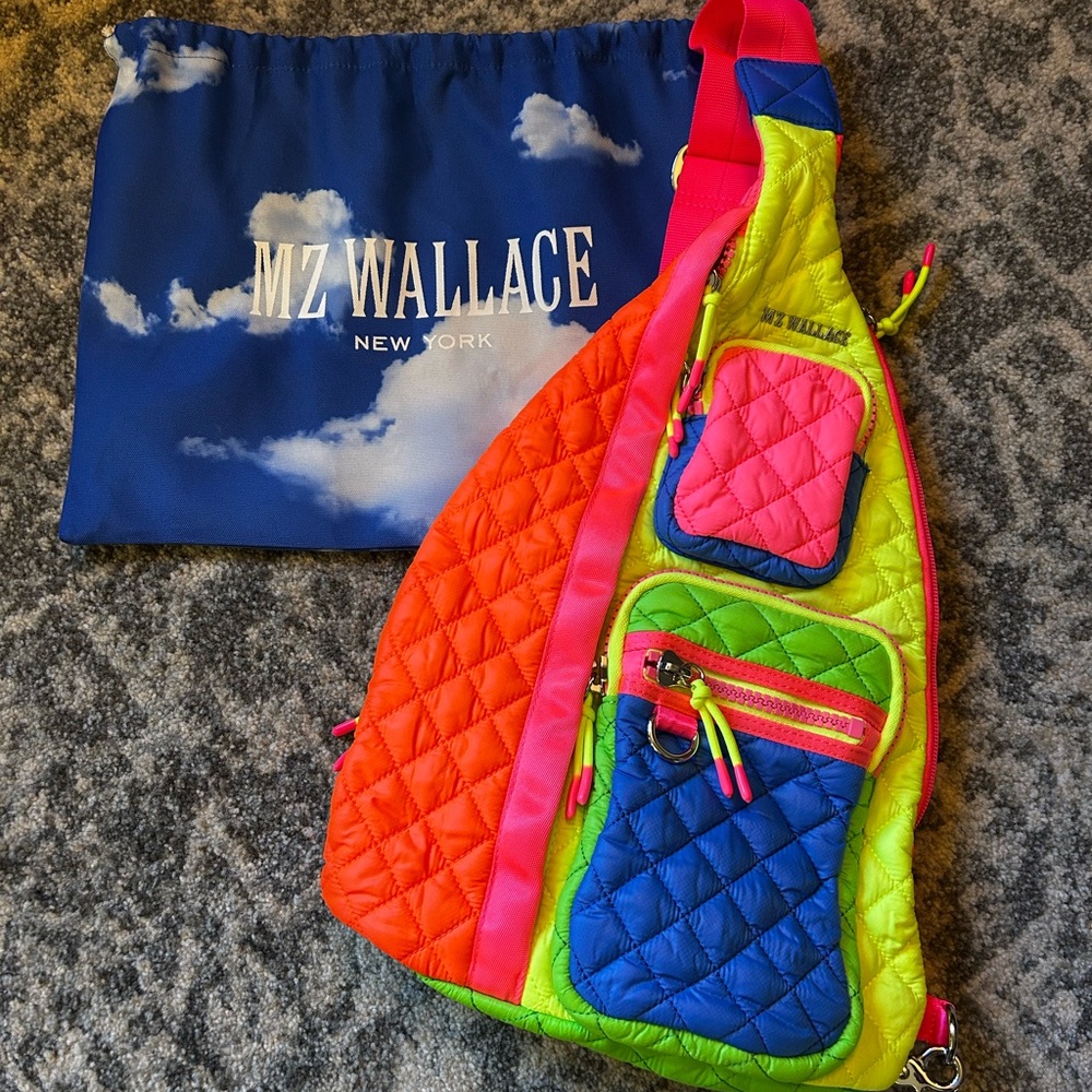 MZ Wallace Neon Quilted Sling Bag